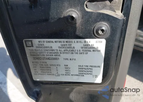 2004 Chevrolet Avalanche 1500 from USA, damaged, VIN 3GNEC12T44G338651